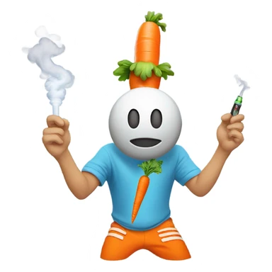 classic smiley with a vape and carrot sticker