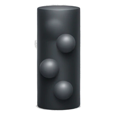 A rubber round cylinder with 2 balls at the bottom together sticker