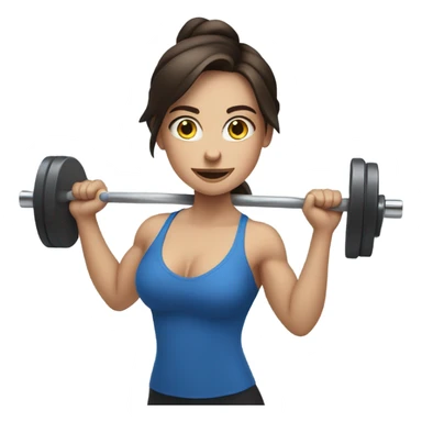 brunette girl with blue eyes lifting weights sticker
