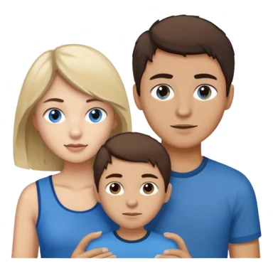 Una pareja heterosexual. La chica de piel blanca pero bronceada (española), pelo al estilo wolfcut castaño oscuro, ojos marrones. El chico de piel blanca, ojos azules y pelo castaño claro, tirando para rubio oscuro. sticker