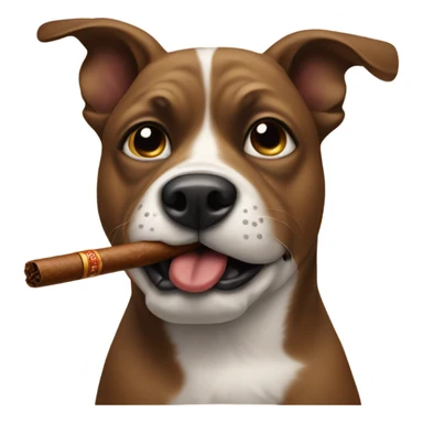 Dog with cigar sticker