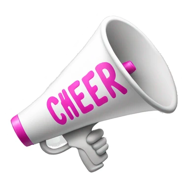 White Megaphone with the word cheer in pink sticker