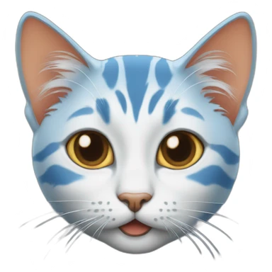 cat-blue-hair-eating-tangerine sticker
