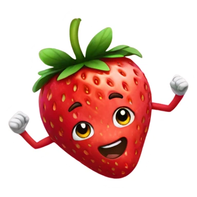 strawberry sprinting fast sticker