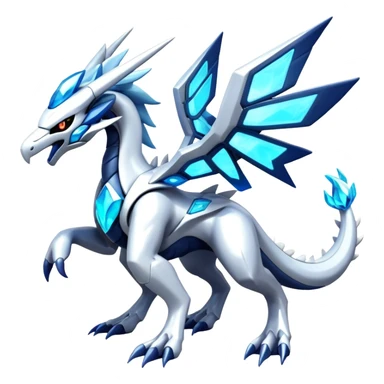 Futuristic Shiny Cyber-Suicune-Dialga-Kyurem-Reshiram-Creature, (full body) sticker