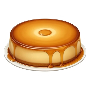 round caramel flan, glossy top, soft custard texture sticker