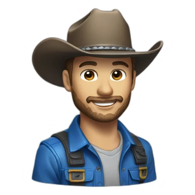 Blue Ford ranger raptor with cowboy hat sticker