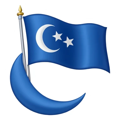 Turkish flag in blue sticker