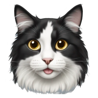 black-and-white cat domestic long-haired sticker