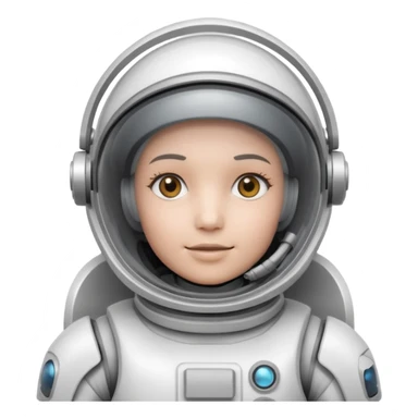 robotic Astronaut in white EVA suit with clear dome helmet sticker