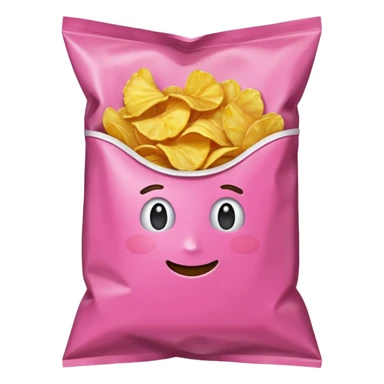 Pink bag of potato chips sticker