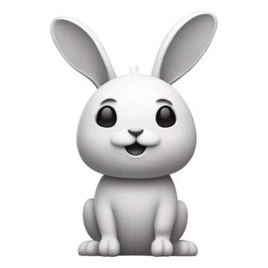 retrofuturistic minimalist rabbit, only colors available are white, black, grey, pink, purple, orange, yellow, green, do not mix them sticker