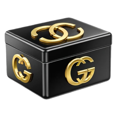 black box with the words “GUCCI” inside  sticker