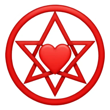 Make an emoji of a heartagram it should be a pentagram but instead of two traingles it should be a heart and a triangle  sticker