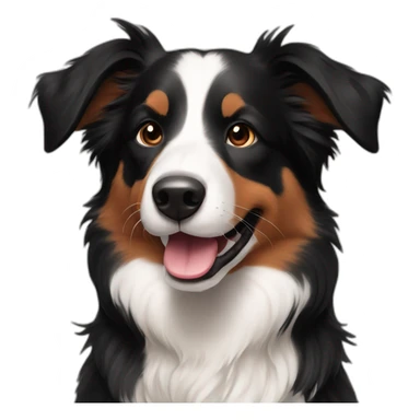 Short haired Border Collie black brown, happy and cute  sticker