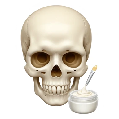 teschio che fa la skincare sticker