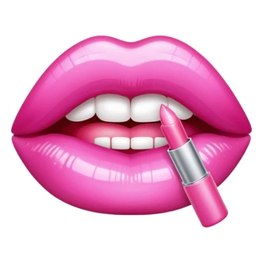 Pink lipgloss sticker