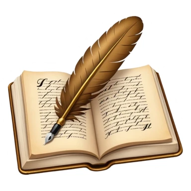 A giant quill writing in a book sticker
