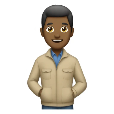 gardener beige jacket trees stone wall sticker