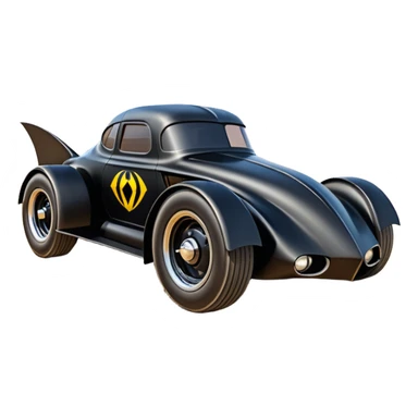  the animated series aerodynamic futuristic Venom Batmobile loosely based on 1936 freightliner school bus (flat long straight organically-shaped mechanical roomy interior body) stealthy town hot rod desert dirt racing rwd buggy  sticker