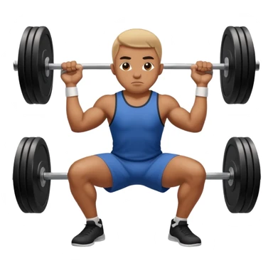 basketball player doing squat with a barbell with weight sticker