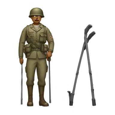 soldier with a crutch sticker