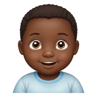 Adorable black baby with chubby cheeks, bright happy smiling eyes, looking intelligent and curious sticker