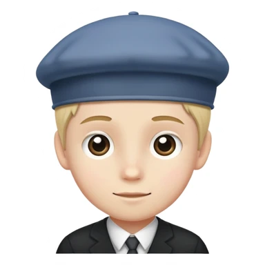 White kid wearing a kippa sticker