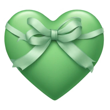 sage green heart with ribbon  sticker