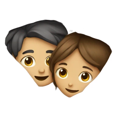 boy and girl hugging in blanket  sticker