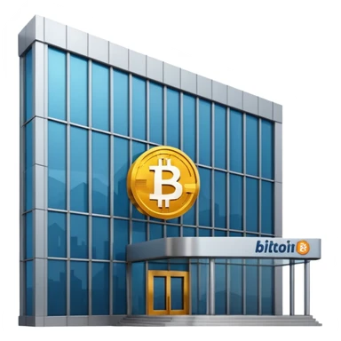 bank with bitcoin logo sticker