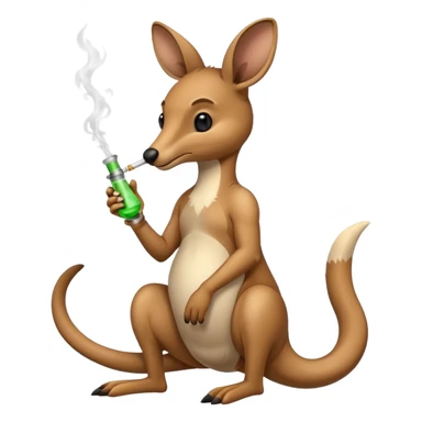 Kangaroo with a bong sticker