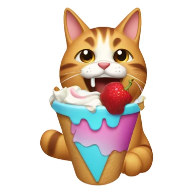 Gato comiendo helado sticker