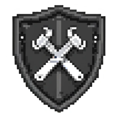 Shield with wrench and ban hammer crossed, classic moderator emblem sticker