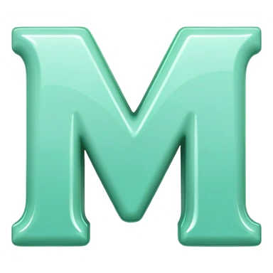 Letter M in mint green color sticker
