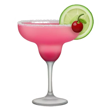 pink margarita with cucumber and cherries  sticker