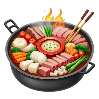 Traditional Chinese hotpot with charcoal fire base sticker