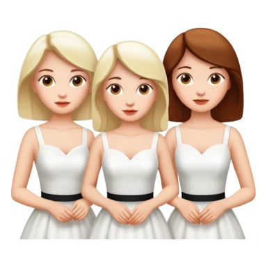three women in white dresses sticker