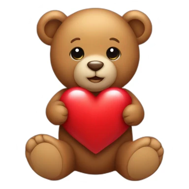 A teddy bear Holding a heart sticker