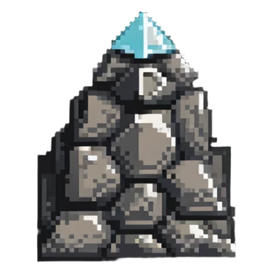 Single pyramid rock block, stone texture, triangular stone sticker