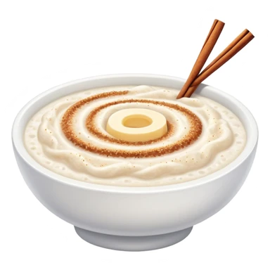 rice porridge with butter and sprinkled cinnamon sugar sticker