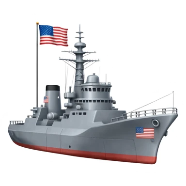 Very realistic American modern warship with little flag sticker