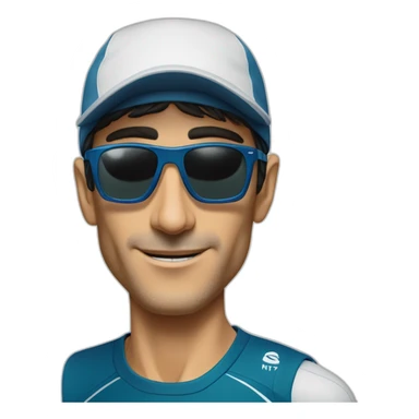 kilian jornet trail running wearing a cap sunglasses and winter shoes sticker