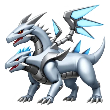 Futuristic Reshiram-Kyurem-Steelix-Lairon-Aggron-Genesect-fusion sticker