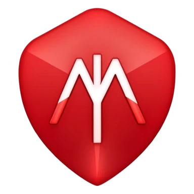 Minimalistic logo for MedSignal, sleek red pulse forming the letters 'AI' inside a smooth geometric shape, glowing red accents, clean white background, no black, conveying high-tech healthcare and AI technology sticker