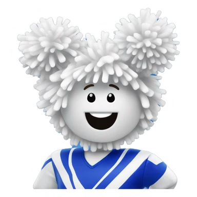 royal blue and white cheer Pom poms sticker