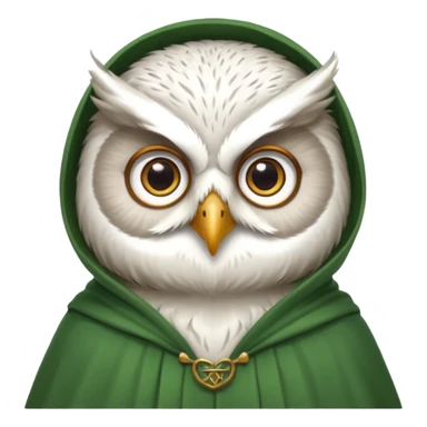 white owl professor in green cloak  sticker