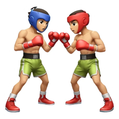 two aliens boxing in a fight stance, facing each other with raised gloves, dynamic action pose, intense expressions, sci-fi arena vibe, 3D cartoon style, mobile game icon style, clean background, no text, no watermark
 sticker