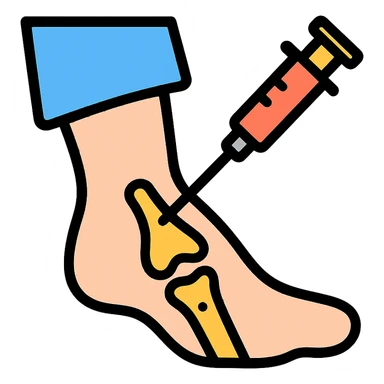 intraosseous puncture procedure with needle inserted in tibia, hospital context sticker