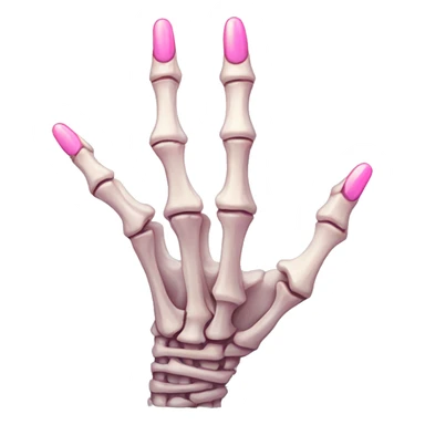 skeleton hand with long pink nails sticker
